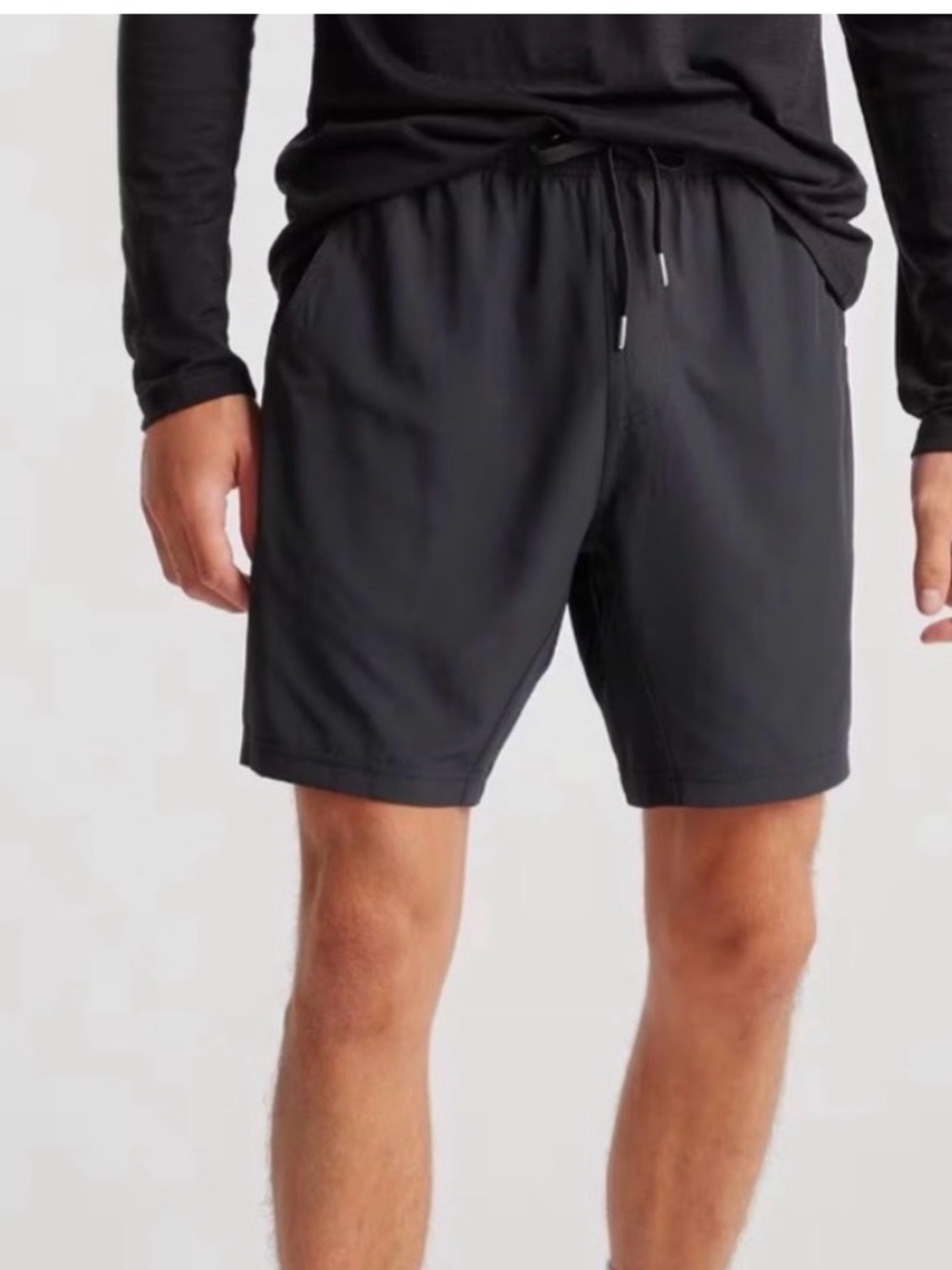Quince Black Athletic Drawstring Shorts